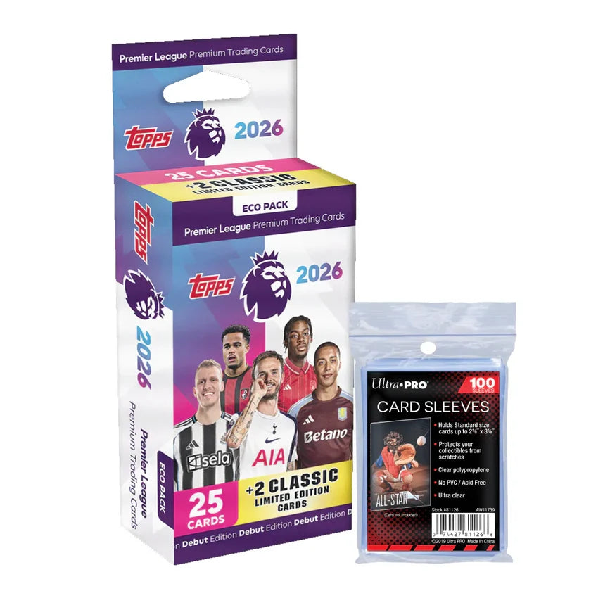2025-26 Topps Premier League - Debut Edition - Ecopakke+ 100 Soft Card Sleeves