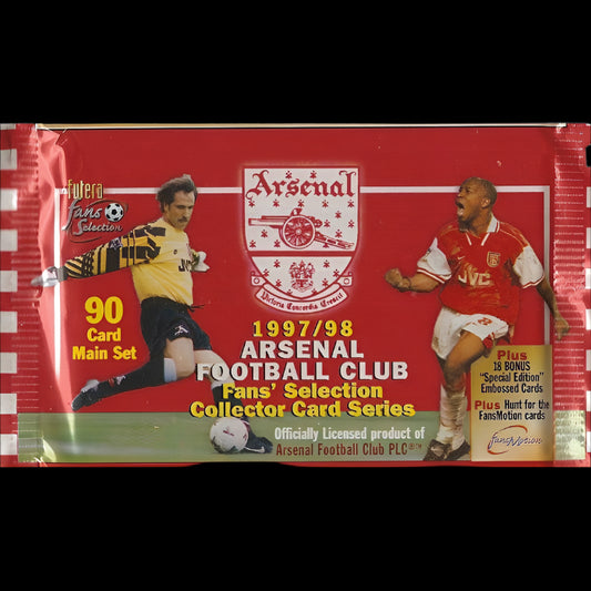 Arsenal 1997/98 Futera Fan's Selection Pakke